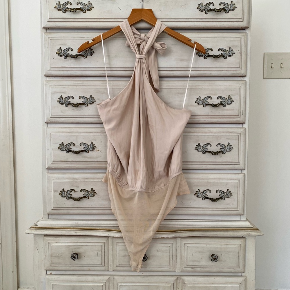 Vici Cream Halter Bodysuit